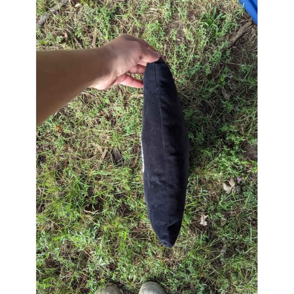 Bootiful Halloween Themed Black Velvet "Boo" Cushion with Silver Stitching - Picture 3 of 3